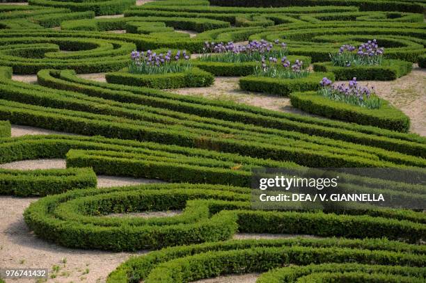 The French formal garden of the Ducal Palace of Colorno, Emilia-Romagna, Italy, 17th century.