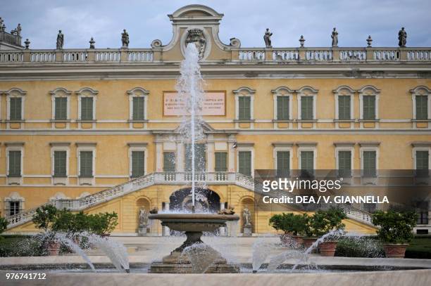 Fountain adorning the French formal garden of the Ducal Palace of Colorno, designed by the architect Ferdinando Galli Bibiena , Emilia-Romagna,...