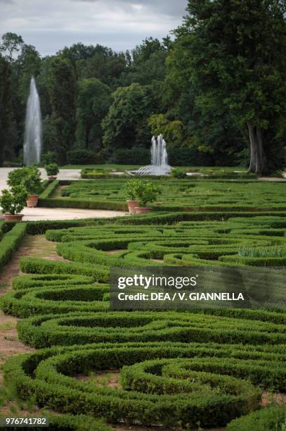 The French formal garden of the Ducal Palace of Colorno, Emilia-Romagna, Italy, 17th century.