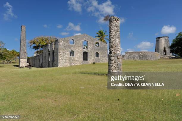 The ruins of a former sugar refinery, Chateau-Murat, Capesterre de Marie-Galante, island of Marie-Galante, Guadeloupe.