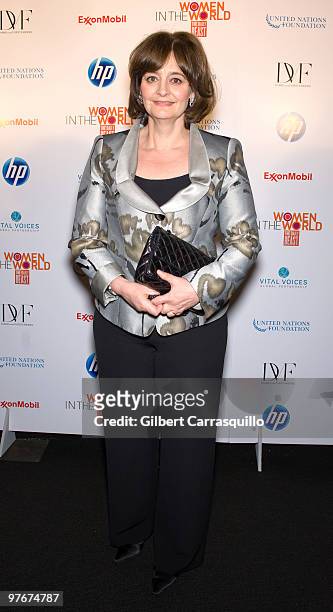 Cherie Blair attends "Women In The World: Stories and Solutions" at Hudson Theatre on March 12, 2010 in New York City.