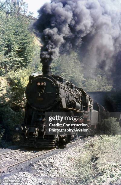 Turkish State Railway's German built G8 2-8-0 at work on the isolated colliery network based at Eregli on the Black Sea Coast in August 1976.