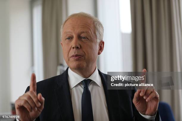 April 2018, Germany, Cologne: Tom Buhrow, the chairman of the German public-broadcasting institution Westdeutscher Rundfunk , speaks during an...