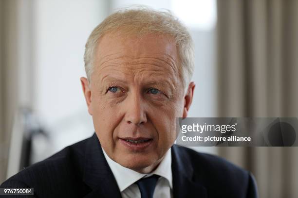 April 2018, Germany, Cologne: Tom Buhrow, the chairman of the German public-broadcasting institution Westdeutscher Rundfunk , speaks during an...