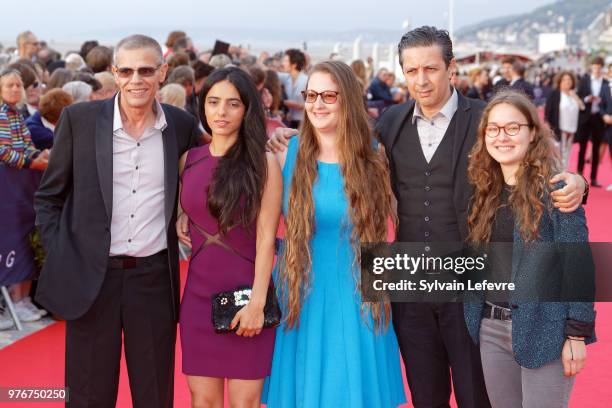 Abdellatif Kechiche, Hafsia Herzi and guests attend red carpet for the closing ceremony of Cabourg Film Festival on June 16, 2018 in Cabourg, France.