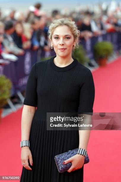 Alysson Paradis attends red carpet for the closing ceremony of Cabourg Film Festival on June 16, 2018 in Cabourg, France.