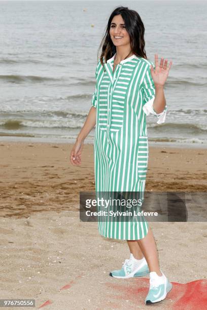 Geraldine Nakache attends photocall of Cabourg Film Festival on June 16, 2018 in Cabourg, France.