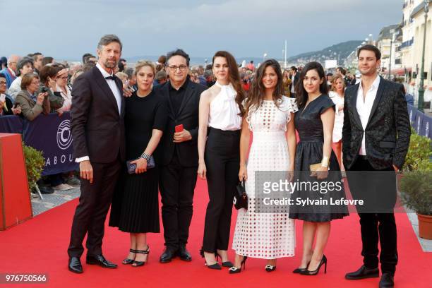 Johan Heldenbergh, Alysson Paradis, Thierry Klifa, Julia Faure, Ophelie Bau, Alice Vial, Marc Ruchmann attend red carpet for the closing ceremony of...
