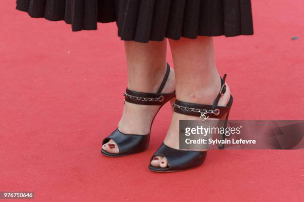 Alysson Paradis attends red carpet for the closing ceremony of Cabourg Film Festival on June 16, 2018 in Cabourg, France.