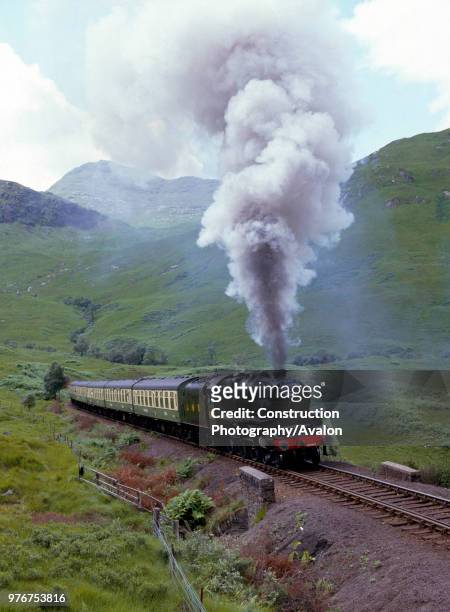 West Highlander. No 5407 climbs up from Loch Eilt with the 13:35 ex Mallaig from Fort William. . , United Kingdom.