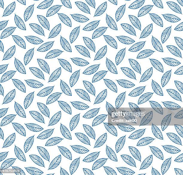 illustrazioni stock, clip art, cartoni animati e icone di tendenza di sfondo senza cuciture foglia - foliate pattern