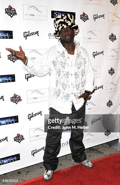 Grammy Award Winner E-Love attends the "Unity For Peace" Benefit Concert at the House Of Blues on March 12, 2010 in Los Angeles, California.