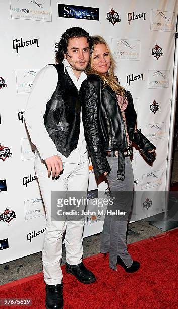 Actors Kevin Ryan and Dee Dee Pfeiffer attend the "Unity For Peace" Benefit Concert at the House Of Blues on March 12, 2010 in Los Angeles,...