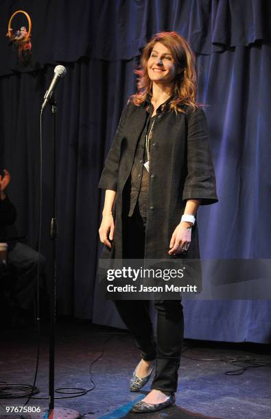 Actress Nia Vardalos during the "A Night of 140 Tweets" benefit for Artists for Peace and Justice sponsored by 42 Below Vodka at the Upright Citizens...