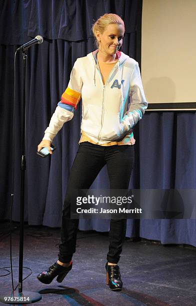 Actress Jenny MCarthy during the "A Night of 140 Tweets" benefit for Artists for Peace and Justice sponsored by 42 Below Vodka at the Upright...