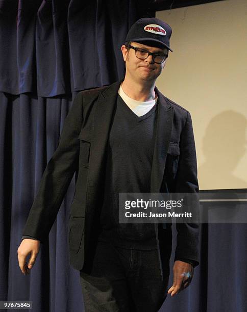 Comedian Rainn Wilson during the "A Night of 140 Tweets" benefit for Artists for Peace and Justice sponsored by 42 Below Vodka at the Upright...