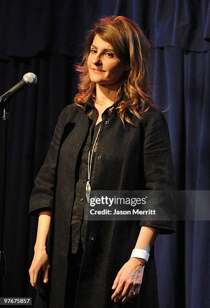 Actress Nia Vardalos during the "A Night of 140 Tweets" benefit for Artists for Peace and Justice sponsored by 42 Below Vodka at the Upright Citizens...