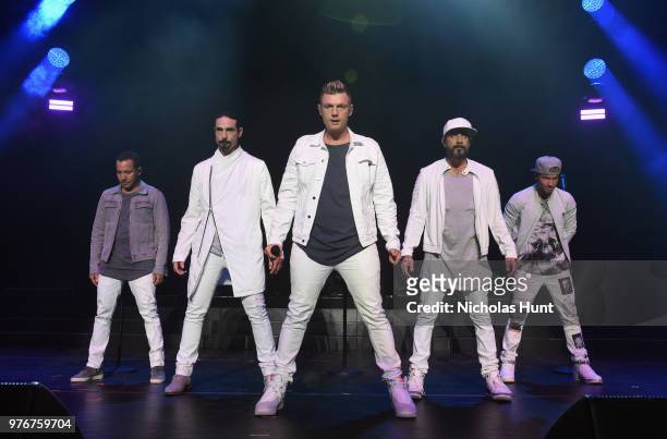 Howie Dorough, Kevin Richardson, Nick Carter, AJ McLean and Brian Littrell of The Backstreet Boys perform at 103.5 KTU's KTUphoria on June 16, 2018...