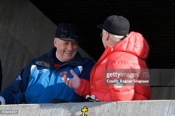 King Harald V of Norway attends the World Cup Nordic at Holmenkollen on March 13, 2010 in Oslo, Norway.