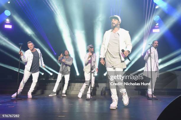 Kevin Richardson, Howie Dorough, Nick Carter, Brian Littrell and AJ McLean of The Backstreet Boys perform at 103.5 KTU's KTUphoria on June 16, 2018...