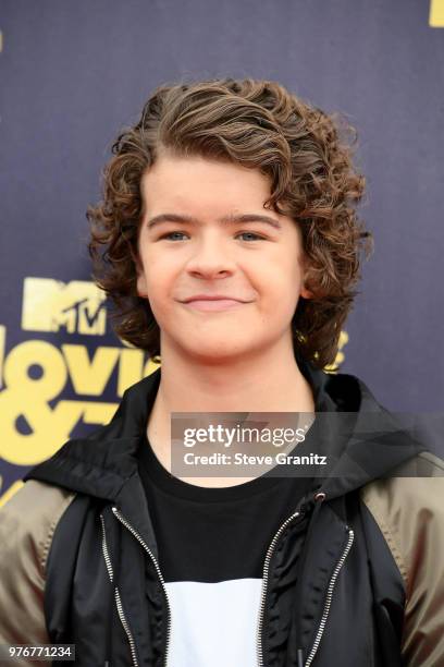 Actor Gaten Matarazzo attends the 2018 MTV Movie And TV Awards at Barker Hangar on June 16, 2018 in Santa Monica, California.