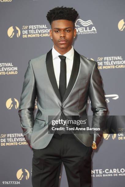 Aubrey Joseph attends the opening ceremony of the 58th Monte Carlo TV Festival on June 15, 2018 in Monte-Carlo, Monaco.