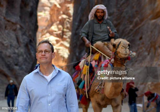 April 2018, Jordan, Petra, President of the German Bundesrat Michael Mueller visits Petra. Photo: Britta Pedersen/dpa-Zentralbild/dpa