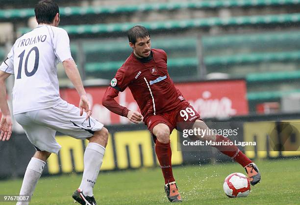 Fraco Brienza of Reggina Calcio is shown in action during the Serie B match between Reggina Calcio and Modena FC at Stadio Oreste Granillo on March...