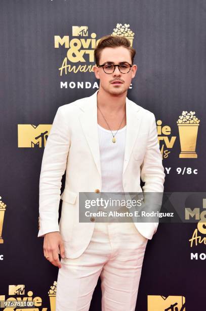 Actor Dacre Montgomery attends the 2018 MTV Movie And TV Awards at Barker Hangar on June 16, 2018 in Santa Monica, California.