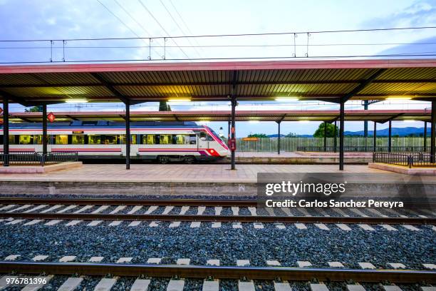 train station in catalonia - carruagem imagens e fotografias de stock