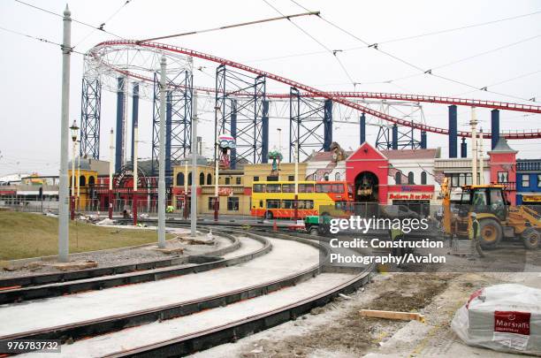 Blackpool Tram Track replacement works, which has seen the line upgraded in order to carry brand new 'light rail' trams in the future.