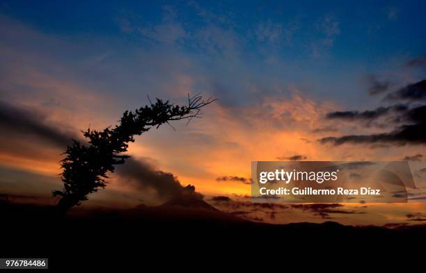 amanecer del popocatepetl - popocatepetl stock pictures, royalty-free photos & images