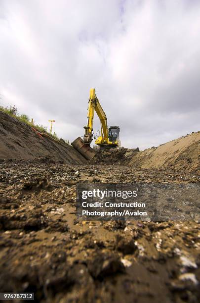 Construction machinery at work.