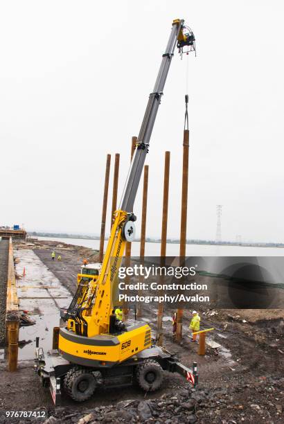 Construction machinery at work.