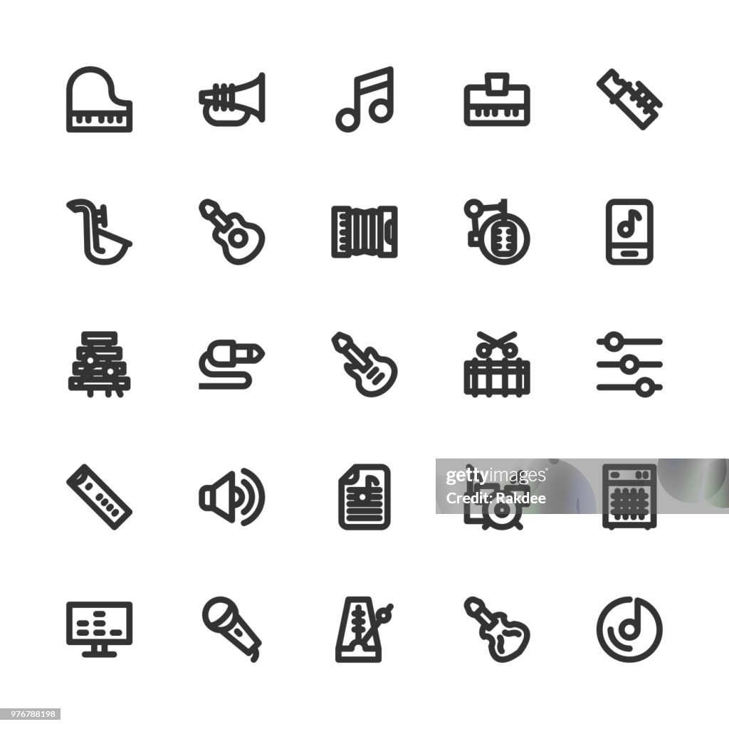 Musical Equipment Icons - Bold Line Series