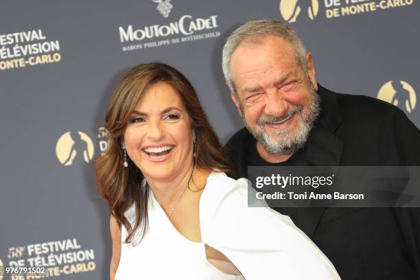 Mariska Hargitay and Dick Wolf attend the opening ceremony of the 58th Monte Carlo TV Festival on June 15, 2018 in Monte-Carlo, Monaco.