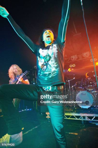 Wyatt Anderson of White Wizzard performs on stage during day three of Hammerfest at Pontins on March 13, 2010 in Prestatyn, Wales.