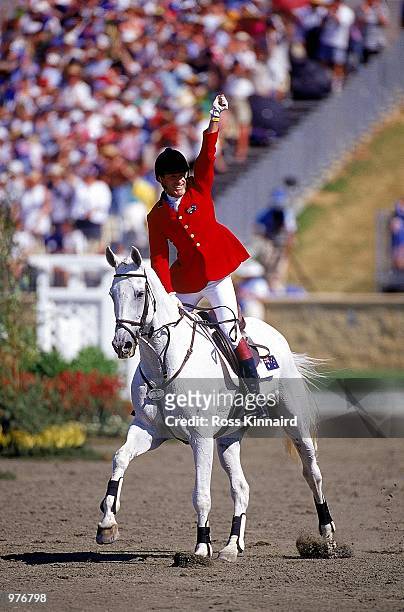 Andrew Hoy of Australia on "Darien Powers" in action during the Three Day Team Equestrian Event held at the Sydney International Equestrian Centre...