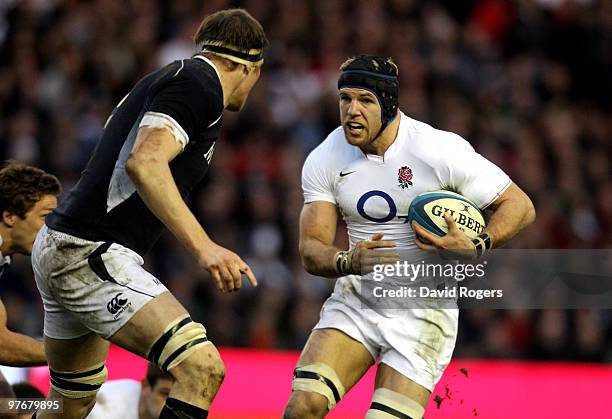 James Haskell of England surges forward during the RBS Six Nations Championship match between Scotland and England at Murrayfield Stadium on March...