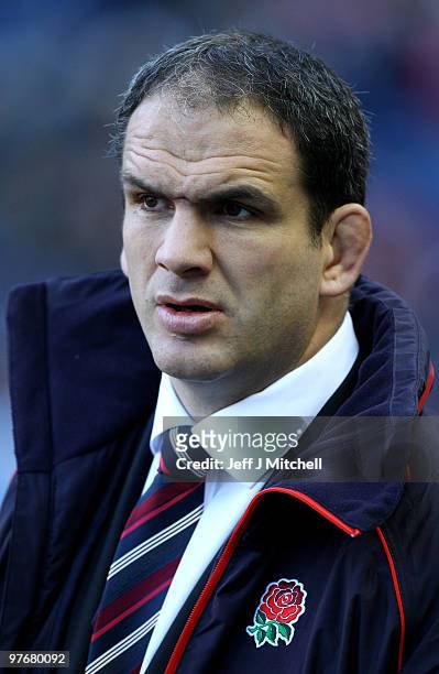 Martin Johnson coach of England before the RBS Six Nations match between Scotland and England at Murrayfield Stadium on March 13, 2010 in Edinburgh,...
