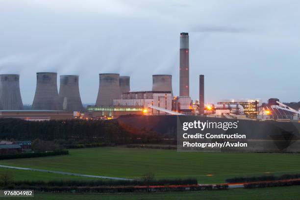 Ratcliffe on Soar coal fired power station at dusk in Leicestershire, UK.