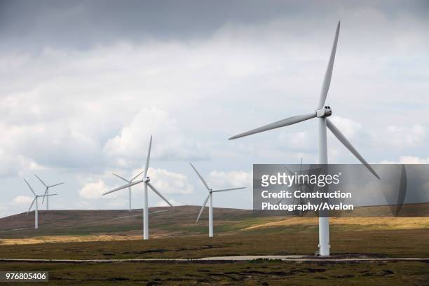 Scout Moor wind farm on the Pennine Moors between Rochdale and Ramsbottom, UK.