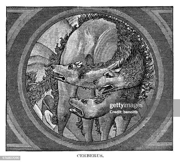 cerberus - cerberus mythical creature stock illustrations