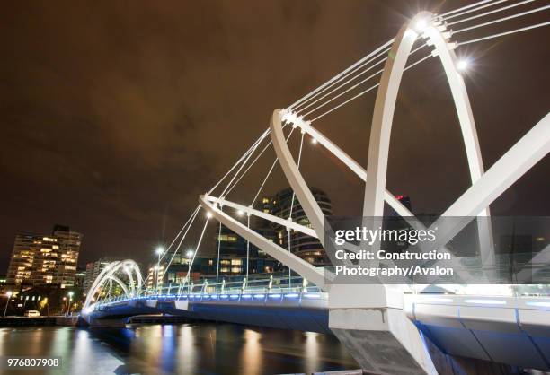 The Seafarers Bridge, a modern footbridge acorss the Yarra River in Melbourne, Australia.