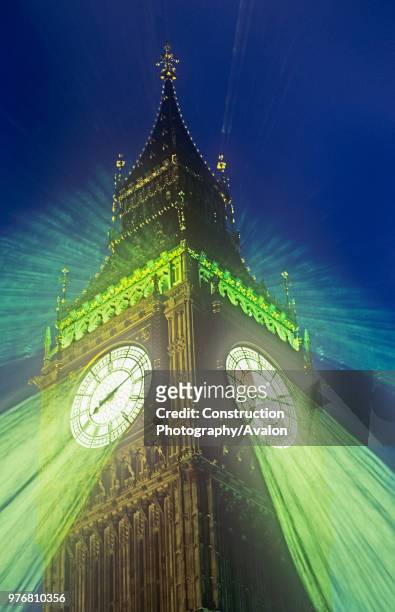 Time flying concept shot of Big Ben in london, UK .