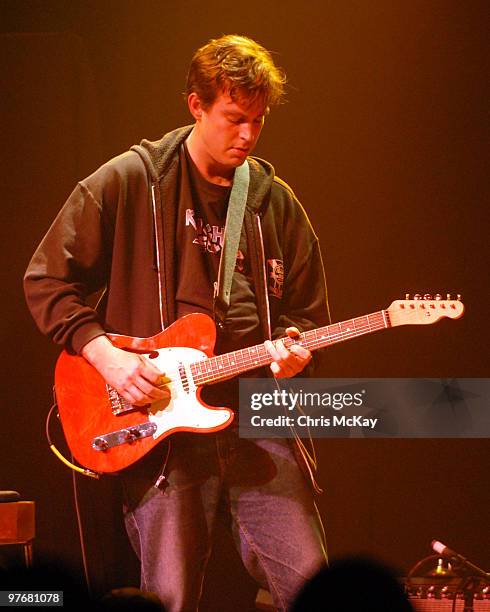 John Neff of David Barbe & The Quick Hooks performs at Variety Playhouse on March 12, 2010 in Atlanta, Georgia.