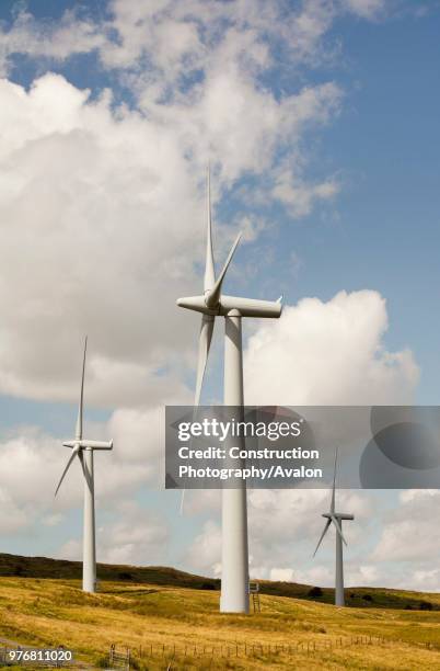 Wind turbines at Lambrigg wind farm, owned by Npower, near Sedburgh, Cumbria, UK.