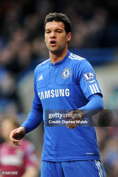 Michael Ballack of Chelsea looks on during the Barclays Premier League match between Chelsea and West Ham United at Stamford Bridge on March 13, 2010...