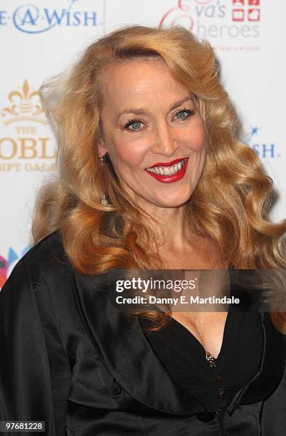 Jerry Hall attends the Noble Gift Gala at The Dorchester on March 13, 2010 in London, England.