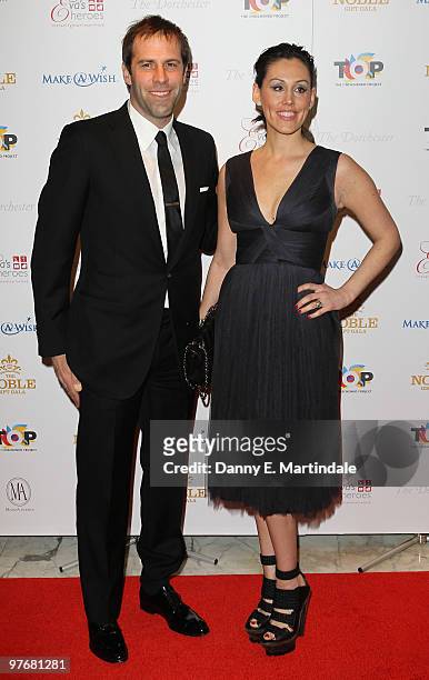 Greg Rusedski and wife attend the Noble Gift Gala at The Dorchester on March 13, 2010 in London, England.